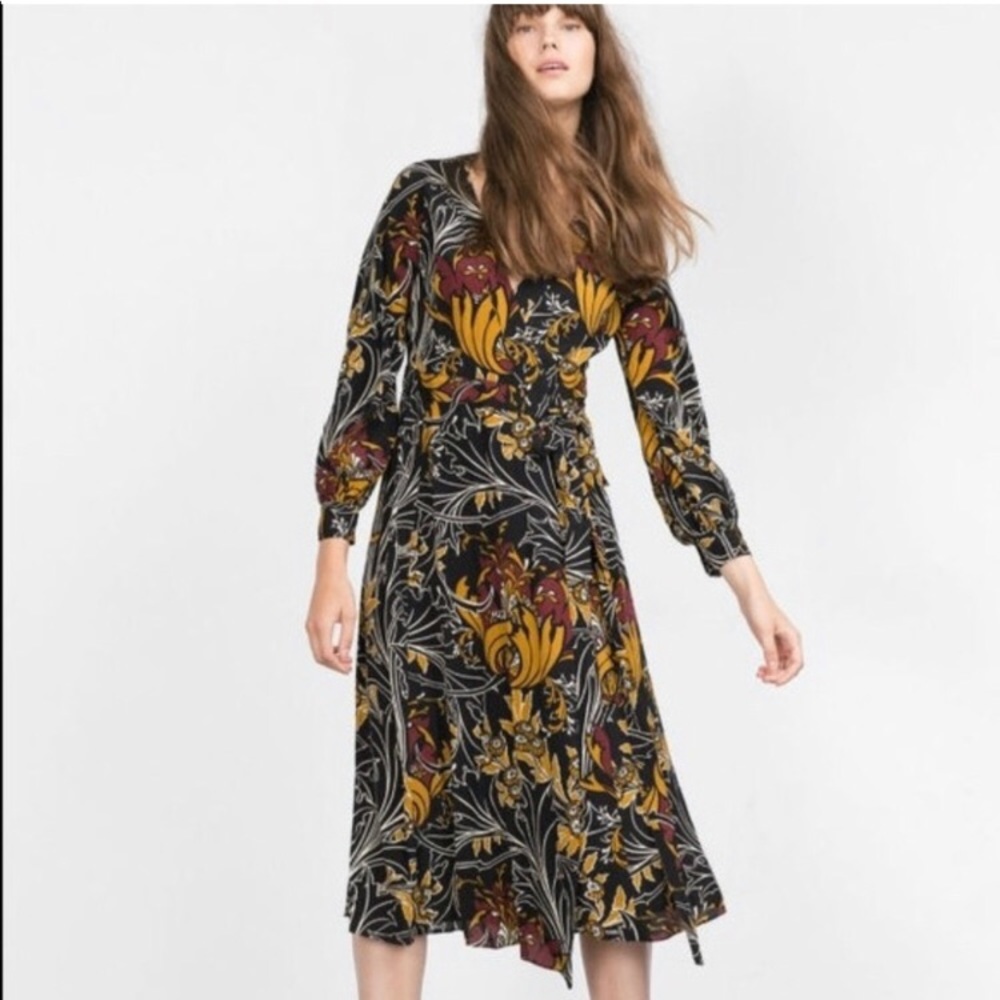 Zara patterned wrap dress